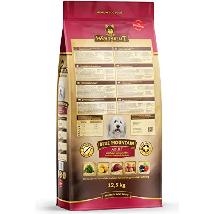 WOLFSBLUT Blue Mountain Adult Trockenfutter, 12,5 kg, getreidefrei mit Wild und Superfoods für ausgewachsene Hunde – Bild 2