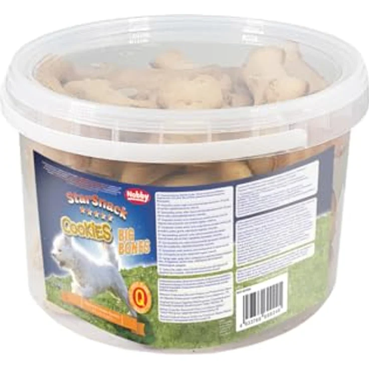 Nobby StarSnack Cookies Big Bone Eimer 1,3 kg, hochwertige Hundesnacks als Belohnung für alle Hunde – Bild 1