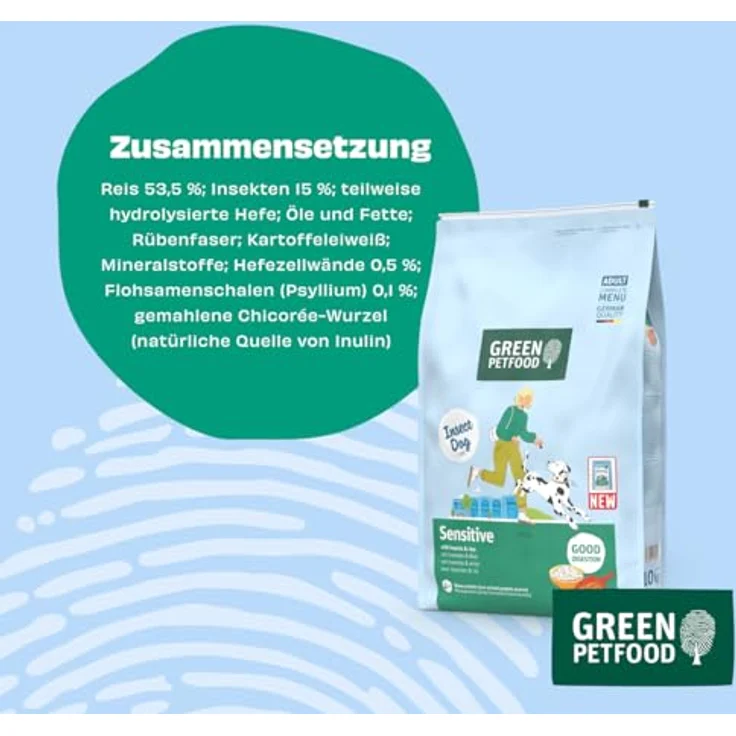 Green Petfood Sensitive Insects und Rice, Trockenfutter für sensible Hunde mit leicht verdaulichem Insektenprotein, 900 g – Bild 9