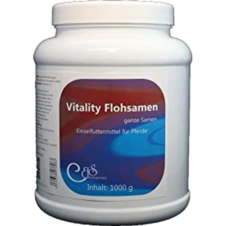 Barbara Seitz Vitality Flohsamen ganz Pferde, 1000 g, zur Unterstützung der Verdauung bei Kotwasser und Sandausscheidung, naturrein und ohne Zusatzstoffe