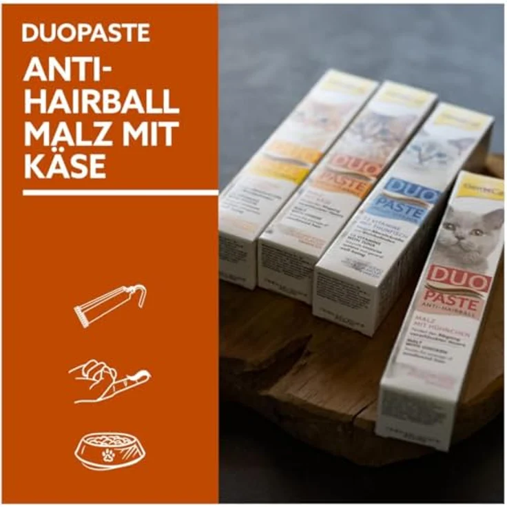 GimCat DUO Paste Anti-Hairball Malz mit Käse, 50g - fördert den natürlichen Abgang verschluckter Haare – Bild 6