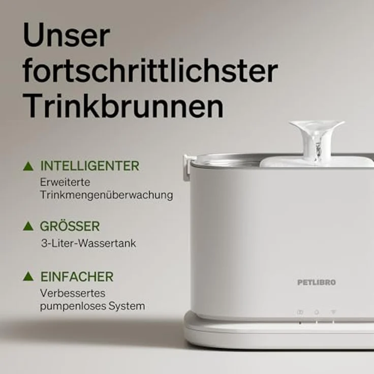 PETLIBRO Dockstream 2 Katzentrinkbrunnen, 3L Wasserbrunnen mit Edelstahlschale, Smart App-Überwachung, 5G WiFi, weiß – Bild 4