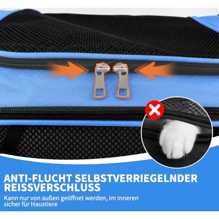 Aipwerer Faltbare Katzen Transportbox, atmungsaktiv und tragbar, M/L, strapazierfähiges Polyester, mehrere Einstiegsöffnungen – Bild 3