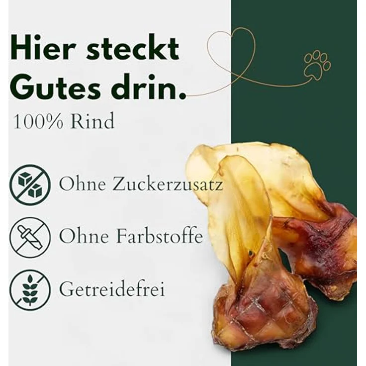 Hunde Helden BREERs Getrocknete Rinderohren mit Muschel, 1 Kg, Premium Hundesnack aus deutscher Herstellung, geruchsarm und gut verdaulich – Bild 3
