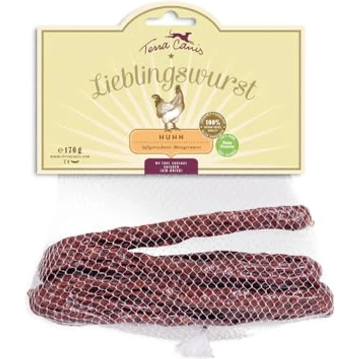 Terra Canis Lieblingswurst Huhn, 170 g, hochwertiges Hundefutter – Bild 1