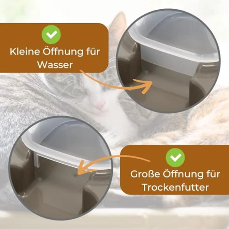 GarPet 2er Set Automatischer Futterspender und Wasserspender 2in1, 700 ml, transparent, spülmaschinenfest für Hunde und Katzen – Bild 4