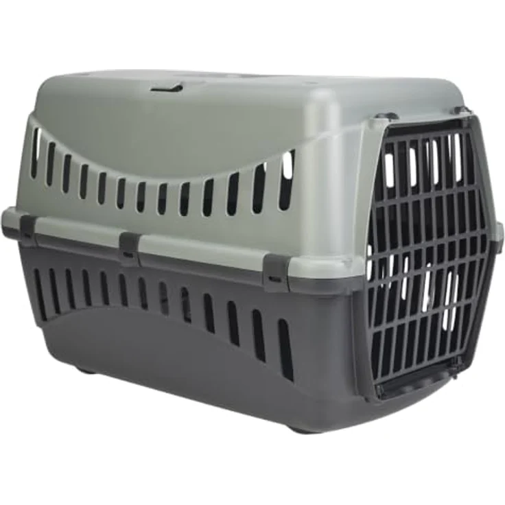 Karlie Hunde-Transportbox Gipsy, Transportbox für Hunde, grau/blau, Größe L (58 x 38 x 38 cm) – Bild 2