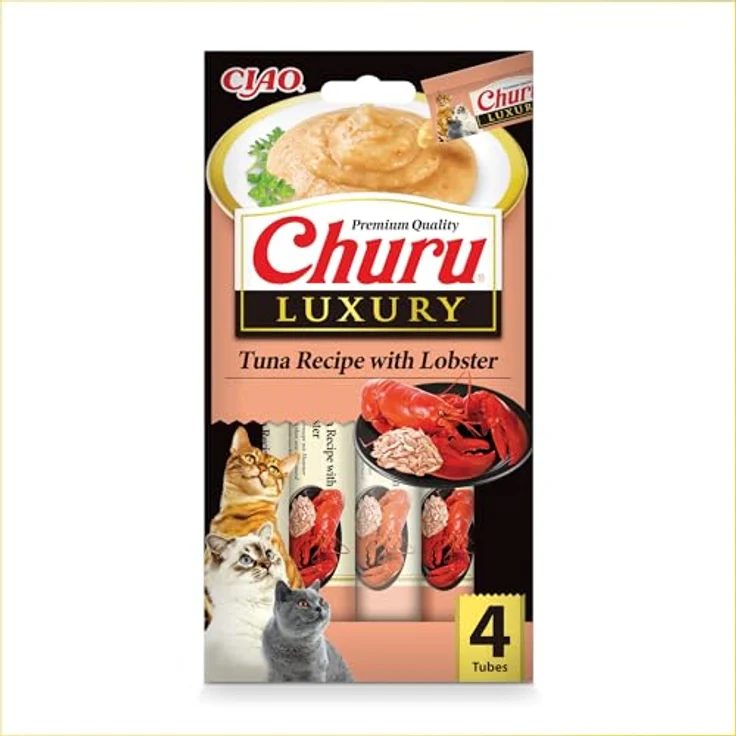 INABA Churu Luxury, Katzenleckerlis mit Thunfisch und Hummer, kalorienarm, 56g – Bild 2