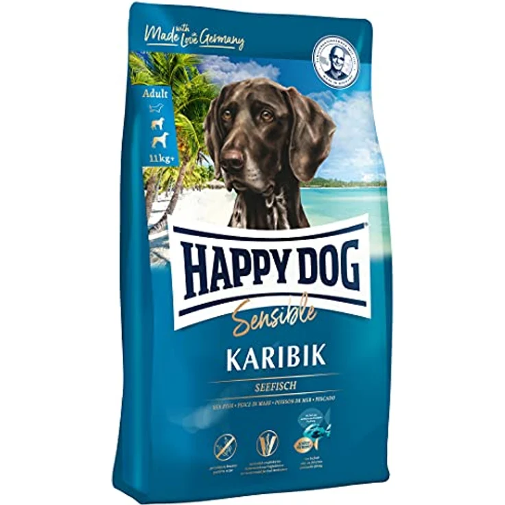 Happy Dog Supreme Sensible Karibik, Getreidefreies Trockenfutter mit Mono-Protein für ausgewachsene Hunde, 4kg – Bild 1