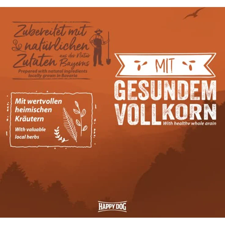 Happy Dog NaturCroq Rind & Reis, Trockenfutter mit heimischen Kräutern für ausgewachsene Hunde, 15 kg – Bild 4