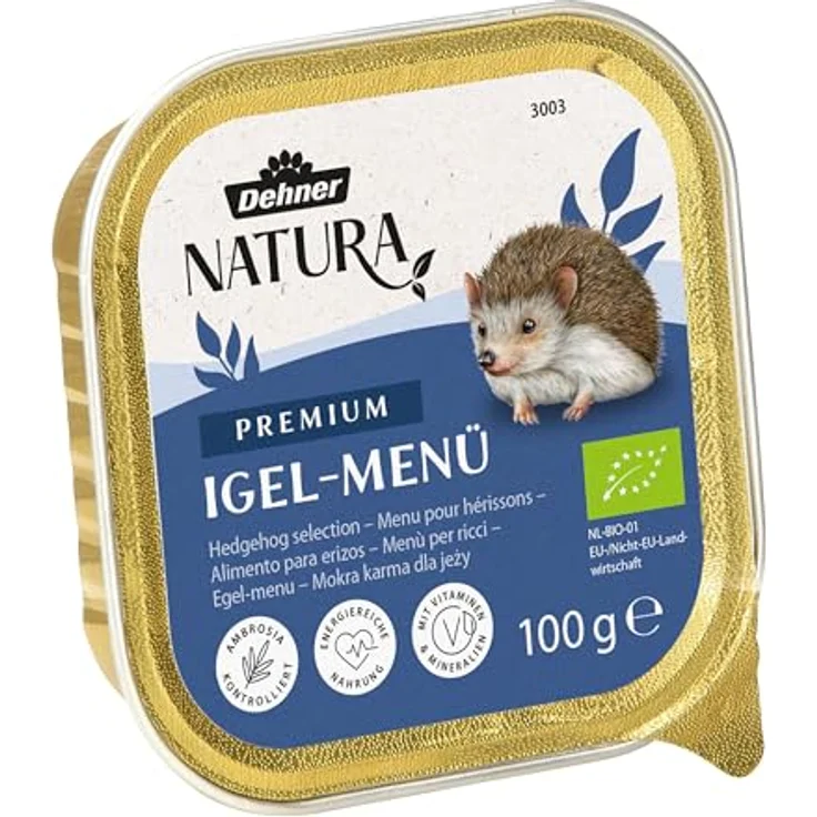 Dehner Natura Igel-Menü, artgerechtes Nassfutter für Igel, proteinreich, 16 x 100 g – Bild 2