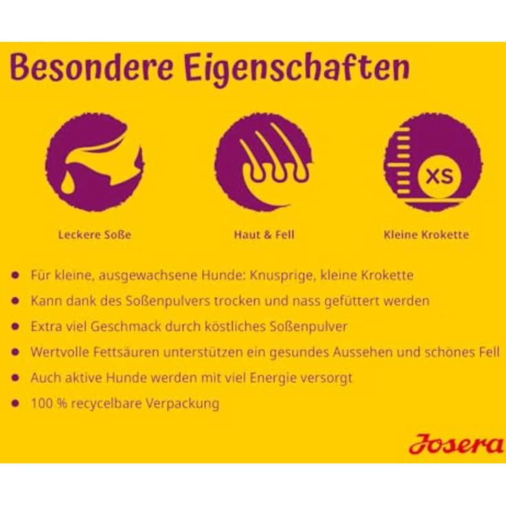 Josera Mini Adult Salmon & Chicken, glutenfreies Hundefutter für kleine Hunde, 10 kg mit knusprigen Kroketten und 80% tierischem Protein – Bild 5