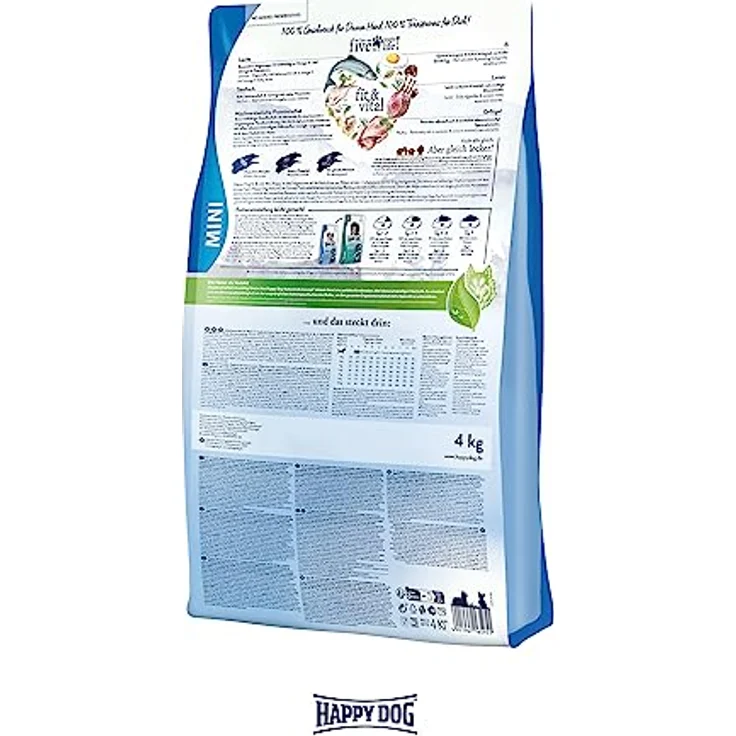 Happy Dog fit & vital Mini Puppy, Hunde-Trockenfutter für optimales Welpenwachstum, weizenfreie Rezeptur, 4 kg – Bild 4