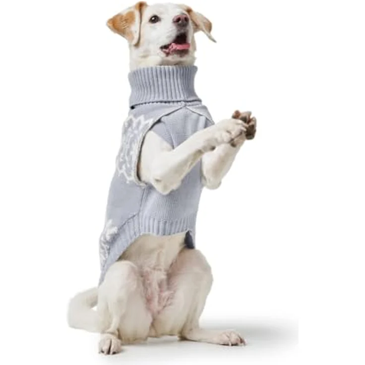 Hunter Dogcoat Birka 45, Hundepullover aus Chenillegarn mit Norweger-Muster, pflegeleicht und warm, für Halsumfang 29-36 cm und Bauchumfang 48-56 cm – Bild 5