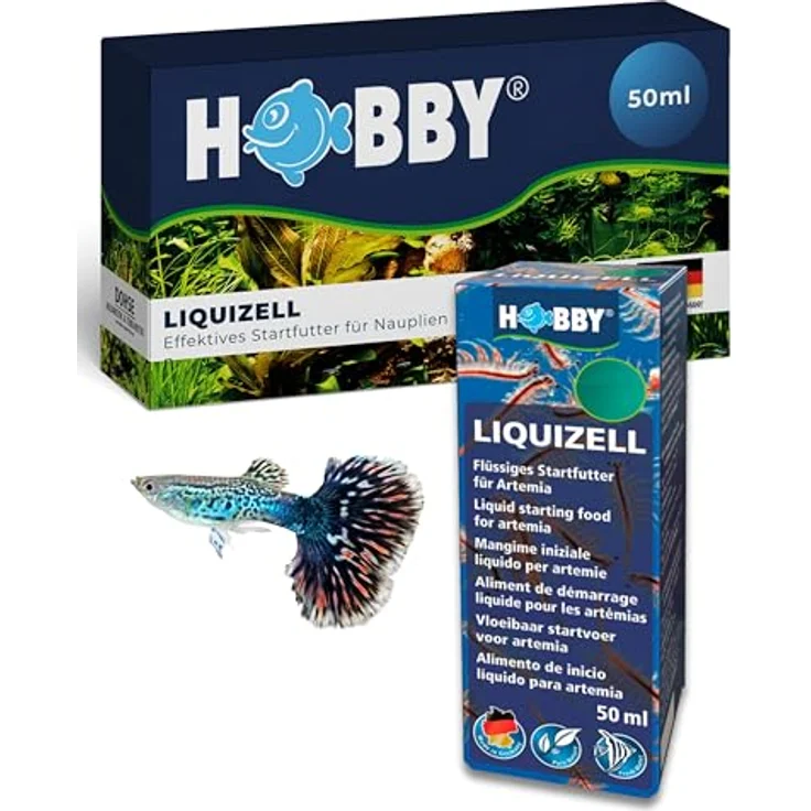 HOBBY Aquaristik Liquizell I 50 ml, flüssiges Aufzuchtfutter für Artemia Nauplien ab dem 3. Lebenstag mit feinstem Phytoplankton – Bild 1