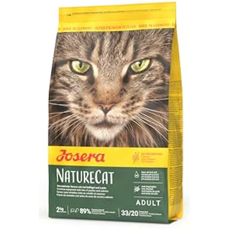 JOSERA NatureCat Adult, Premium Trockenfutter für Katzen, 2 kg, Lachs & Geflügel, getreidefrei, erlesene Kräuter & gesunde Früchte, ohne Tierversuche – Bild 1
