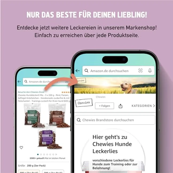 Chewies Trainings-Happen Monoprotein-Snack 300g Känguru, getreidefreier Belohnungssnack für ernährungssensible Hunde, soft und ideal für Training – Bild 9