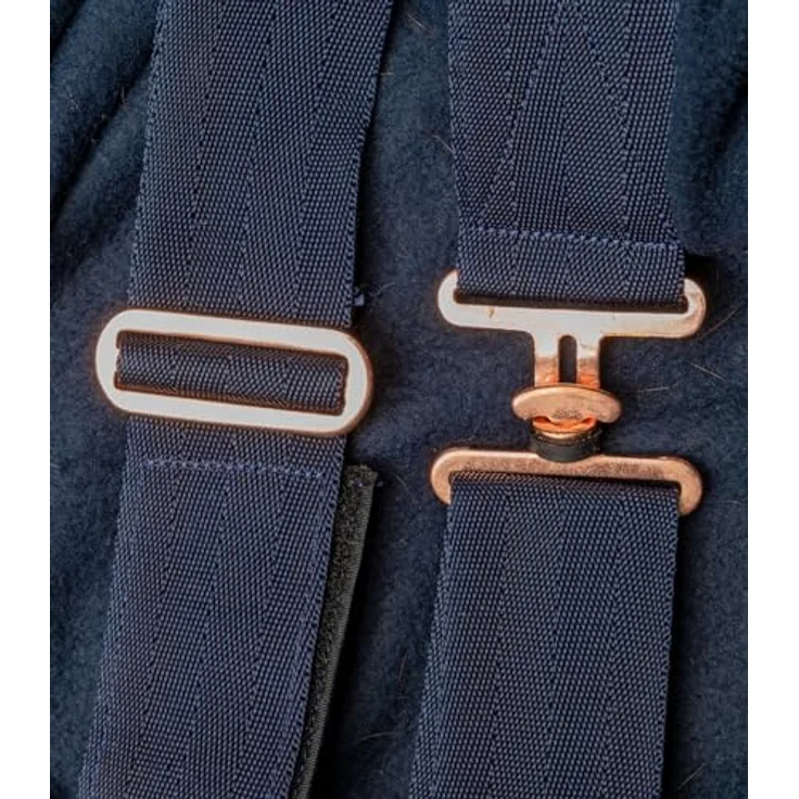 WALDHAUSEN Fleecedecke modern, rosé und Nachtblau/roségold, mit antipilling Fleece und weichem Synthetik-Fell-Kragen, 145cm – Bild 3