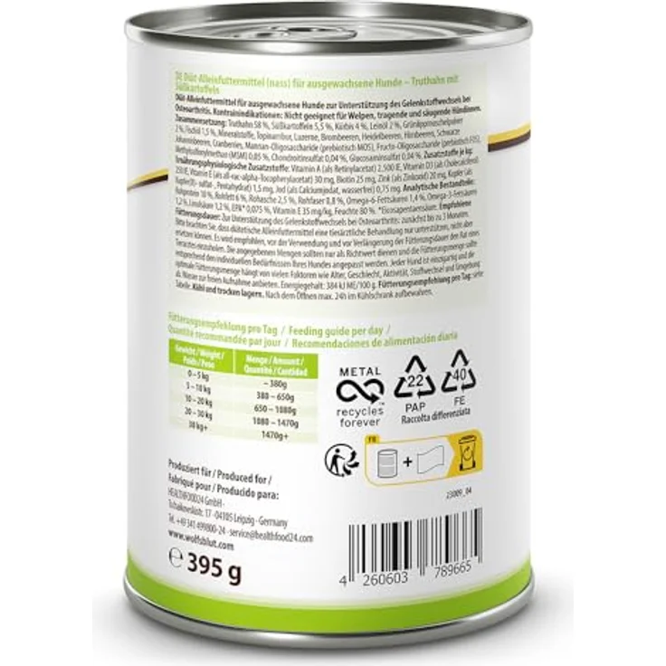 Wolfsblut VetLine Joint Care, Hunde-Nassfutter mit Truthahn und Süßkartoffel, 6x395g zur Unterstützung des Gelenkstoffwechsels – Bild 2