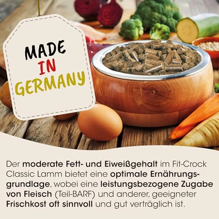 cdVet Fit-Crock Hundefutter trocken Classic Lamm, 10 kg, glutenfrei, hochverdaulich und hypoallergen – Bild 4
