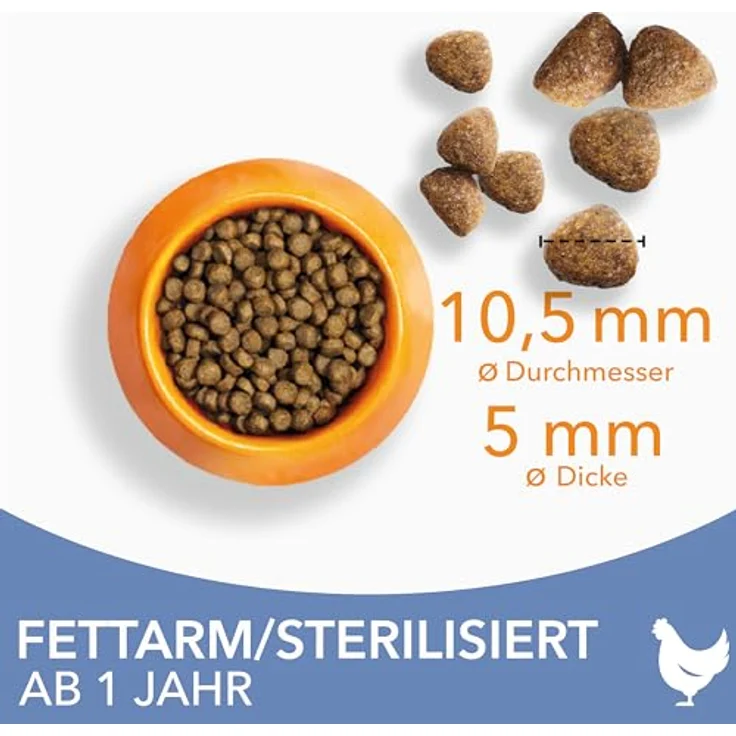IAMS Sterilised Katzenfutter trocken mit Huhn, 3 kg - Trockenfutter für sterilisierte Katzen ab 1 Jahr, fettreduziert, weizenfrei, mit Omega-3- und Omega-6-Fettsäuren für gesundes Fell und starke Immunabwehr – Bild 2