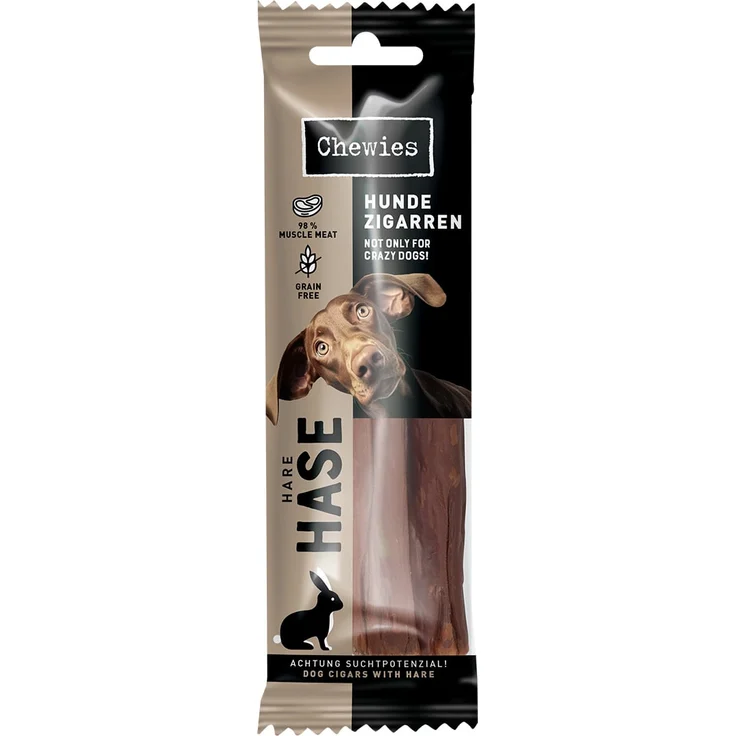 Chewies Hundezigarren Hase, natürlicher Kausnack für Hunde, 75g