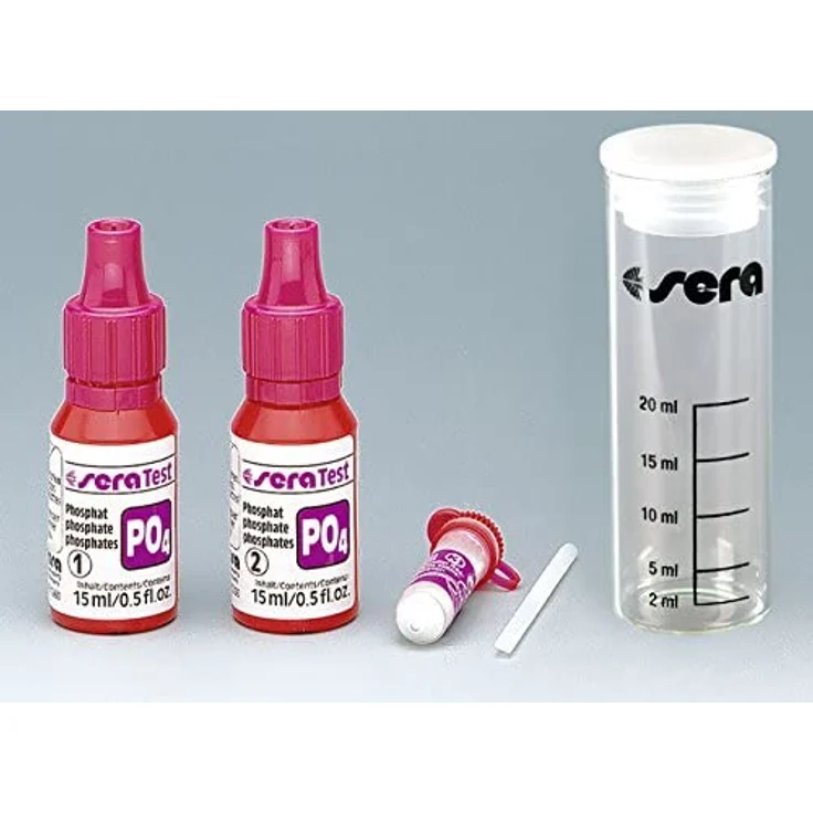 sera 04930 Phosphat Test (P04), Wassertest für 60 Messungen, zuverlässig und genau für Süß- & Meerwasser im Aquarium oder Teich, 1 Stück – Bild 2