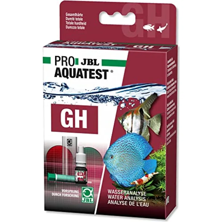 JBL Wassertest-Set ProAquaTest GH, für Süßwasser-Aquarien und Teiche, inklusive Reagens und Kunststoffküvette
