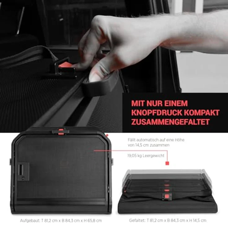 4pets 1ONE1 Origami Hundetransportbox, faltbare Sicherheitsbox für Hunde, vier Größen (S-XL) mit robustem Aluminiumrahmen und Netzgewebe – Bild 3
