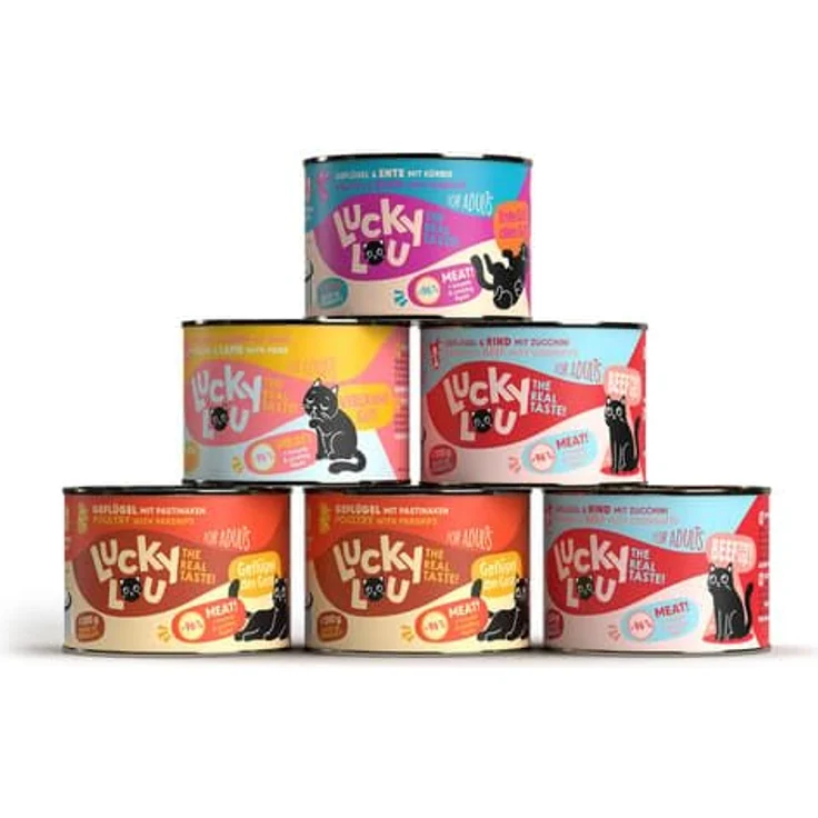 Lucky Lou Lifestage Adult Tasty-Mix, Katzen-Nassfutter Mixpaket ohne Getreide- und Zuckerzusatz, 6x200g – Bild 2