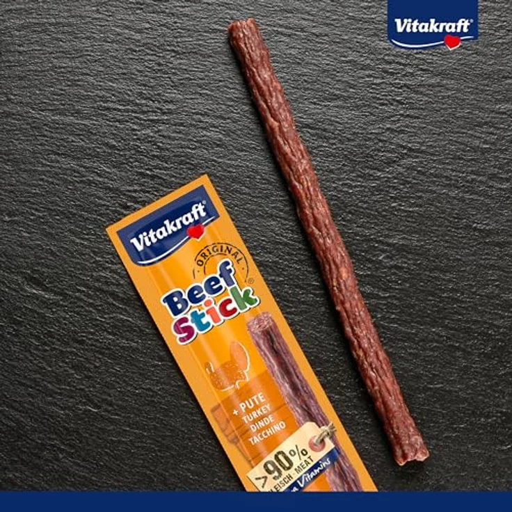Vitakraft Beef Stick Pute, Hunde Trainingsleckerli ohne Zucker, 12g, mit hochfliegendem Echtfleischanteil – Bild 3