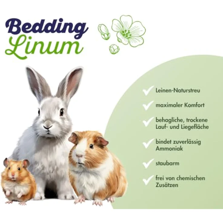 bunny NATURE Bedding Linum, Staubarme Leinen-Einstreu für Kleintiere, 12,5 l – Bild 3
