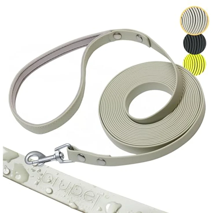 PiuPet® Schleppleine für Hunde, 5m/10m/20m, wasserabweisend, reißfest, grau – Bild 1