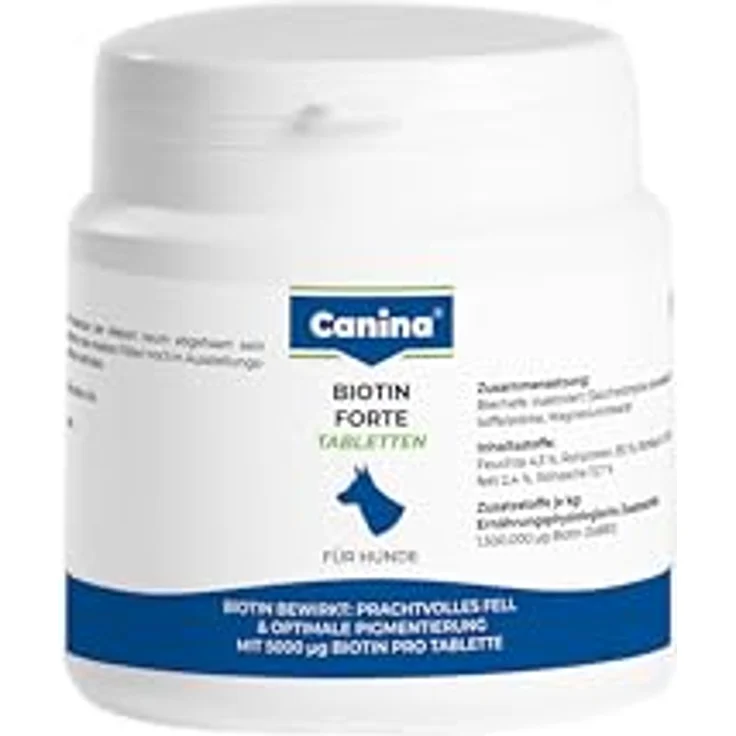 Canina Biotin forte Tabletten für Hunde, 100 g, Ergänzungsfuttermittel mit Vitaminen zur gezielten Versorgung – Bild 1