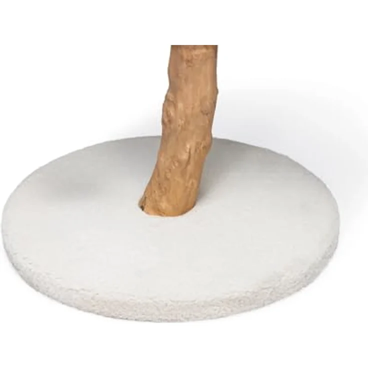 Designed by Lotte Vilja (110 cm, Creme), Katzenbaum mit Teddystoff und Kratzbereich aus Jute – Bild 11