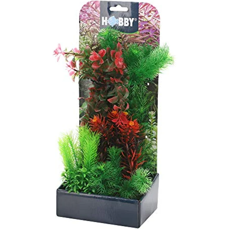 HOBBY Aquariendeko Plantasy Set, 6 künstliche Aquarienpflanzen in verschiedenen Größen für naturnahes Erscheinungsbild – Bild 1