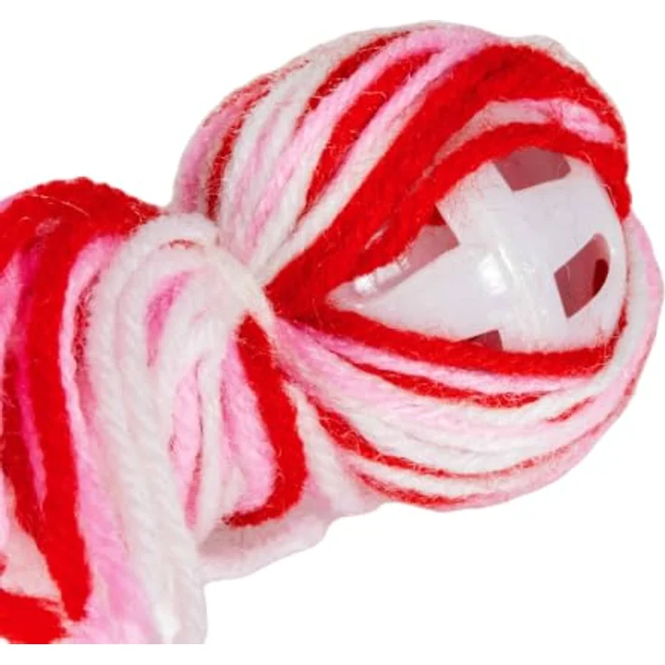 DUVO+ Wooly Oktopus Katzenspielzeug mit Sound, rot/weiß, 10 x 4 x 4 cm – Bild 3