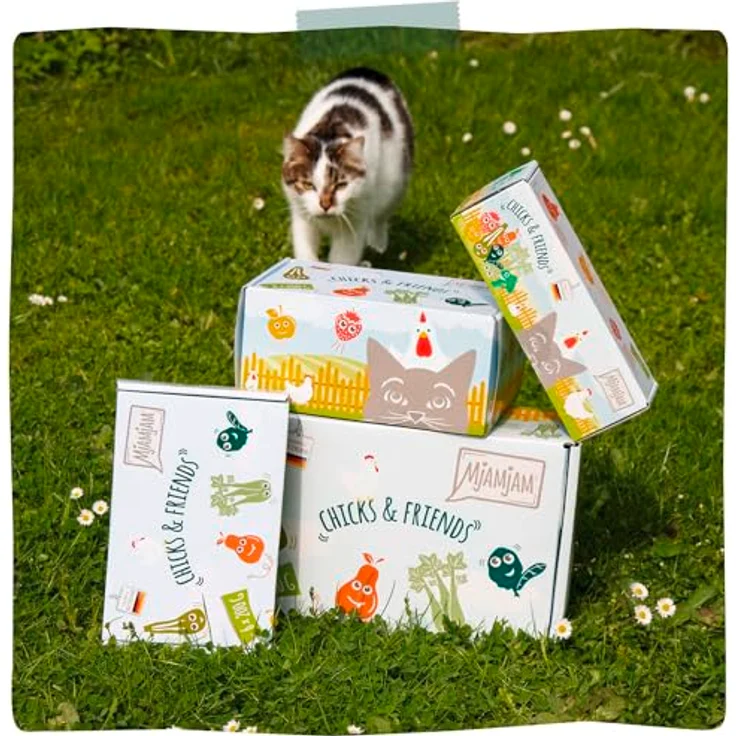 MjAMjAM Chicks und Friends Box, Katzen-Nassfutter mit 6 verschiedenen Sorten, 6x400g – Bild 7