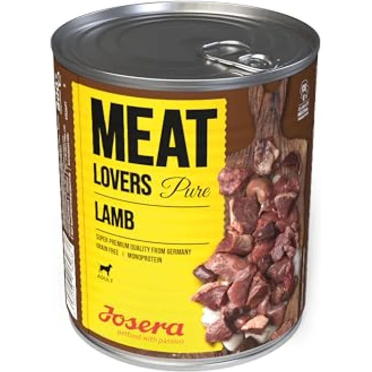JOSERA Meat Lovers Pure Lamb, Premium Nassfutter für ausgewachsene Hunde, 6 x 800 g, 68% Lammfleisch, Monoprotein, getreidefrei – Bild 2