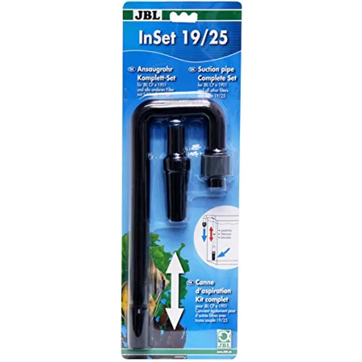 JBL Aquaristik und Terraristik InSet 19/25 Ansaugrohr Komplett-Set, Zubehör für Aussenfilter mit Verlängerung von 36 bis 55 cm und Ansaugkorb