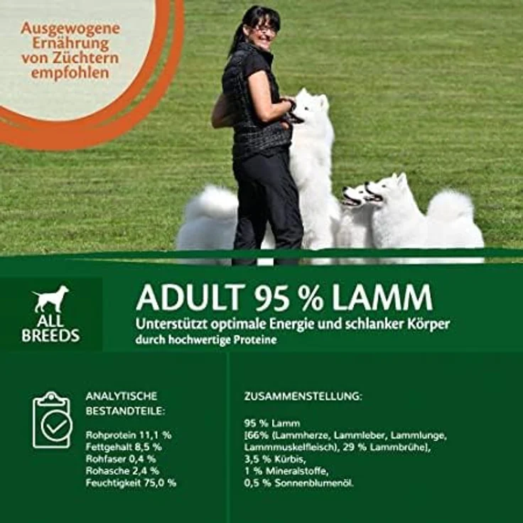 Wellness CORE 95% Lamm & Kürbis, Hundefutter Nass, stückige Pastete, getreidefrei, hypoallergen, proteinreich, 6 x 400g – Bild 4