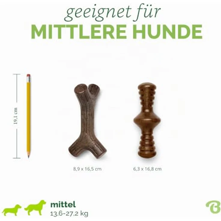 Benebone 2-Pack Indestructible Maplestick/Zaggler für aggressive Kauer, mit echtem Speck- und Ahornholzgeschmack, für mittelgroße Hunde, Made in the USA – Bild 4