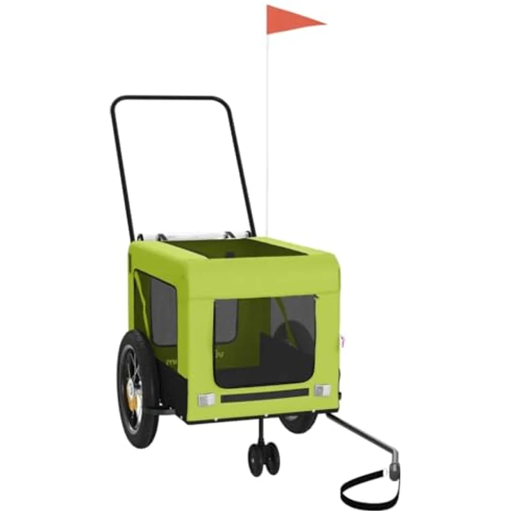 vidaXL Hunde-Transportbox Fahrradanhänger Schwarz Oxford-Gewebe Eisen, mit PVC-Dach und belastbarer Platte – Bild 4