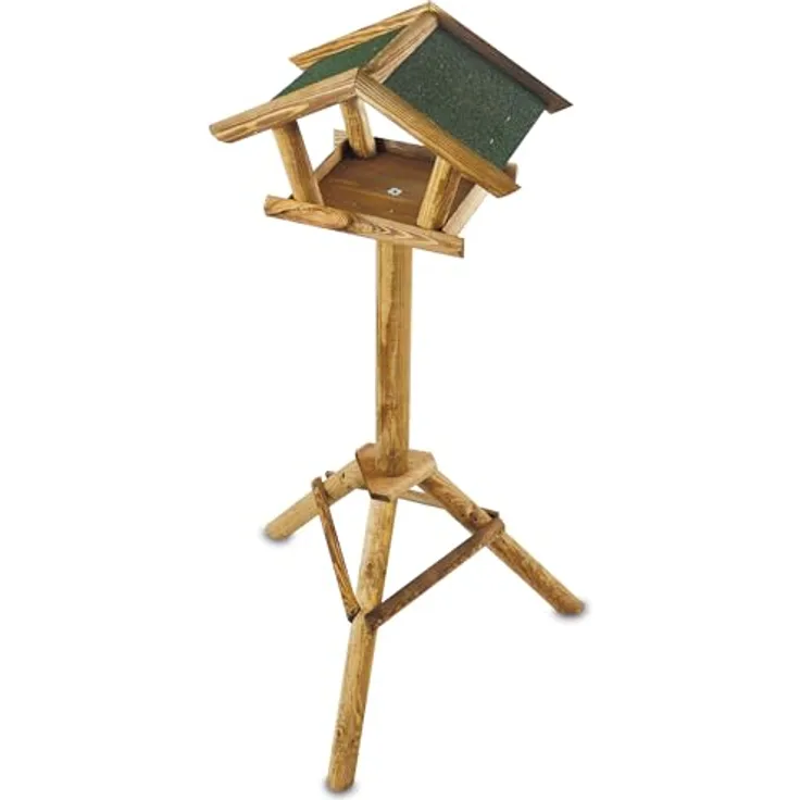 Zooprinz Stabiles wetterfestes stehendes Vogelhaus für Wildvögel, einfacher Aufbau aus Holz, ohne Ablage