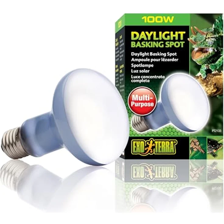 Exo Terra Tageslichtlampe mit Sonnenstrahl, Breitspektrum-Spot für Terrarien, 100 W, Weiß – Bild 1