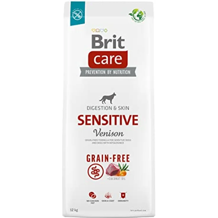 BRIT Care Dog Sensitive Venison, Trockenfutter für Hunde mit Nahrungsmittelunverträglichkeiten, 12 kg, getreidefrei – Bild 1
