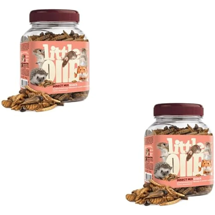 Little One Insektenmischung Doppelpack, 2 x 75 g, Ergänzungsfuttermittel für Kleintiere, reich an tierischem Protein, für Hamster, Ratten und Mäuse – Bild 1
