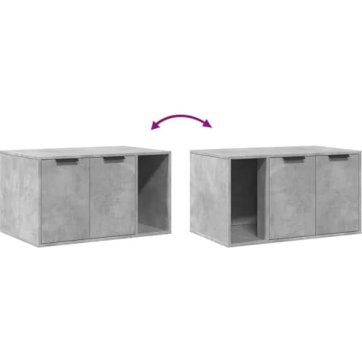 vidaXL Katzentoilette, Katzenklo Betongrau 80x50x45 cm Holzwerkstoff – Bild 5