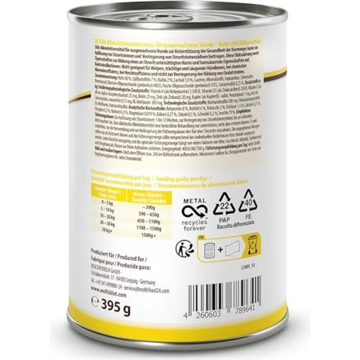 Wolfsblut VetLine Urinary Huhn, Hunde-Nassfutter zur Unterstützung der Harnwegsfunktion, 6x395g – Bild 2