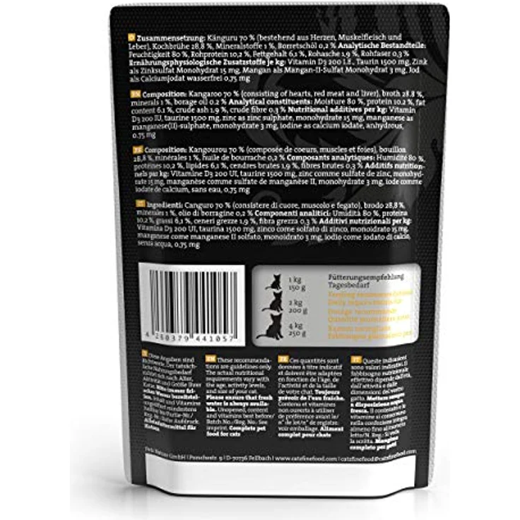 Catz finefood Purrrr No.107, Monoprotein Katzen-Nassfutter mit gut verträglichem Känguru, 85 g, ohne Getreide und Zucker – Bild 2